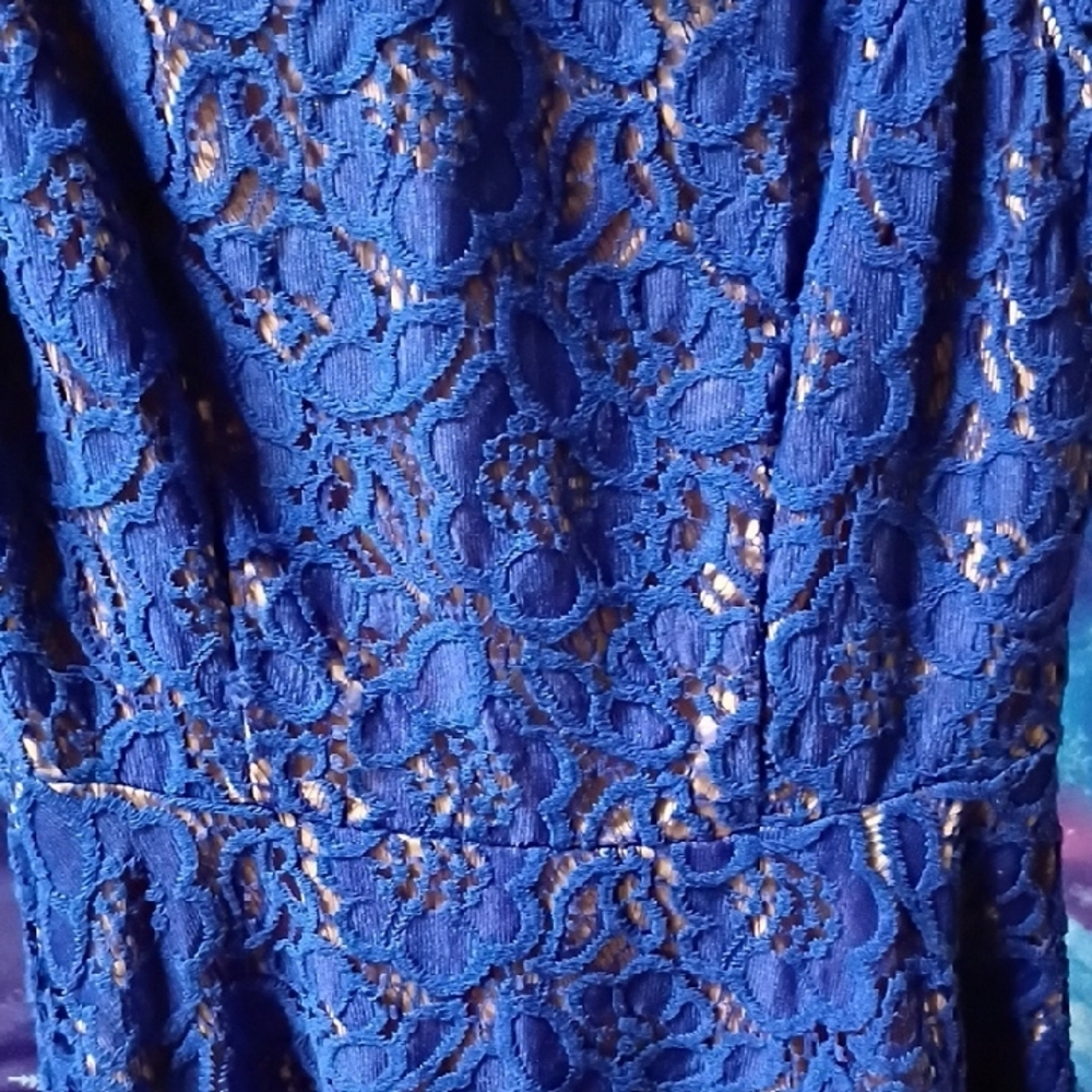 City Studio Blue Fit and Flare Sleeveless Mini Dress - Picture 4 of 7